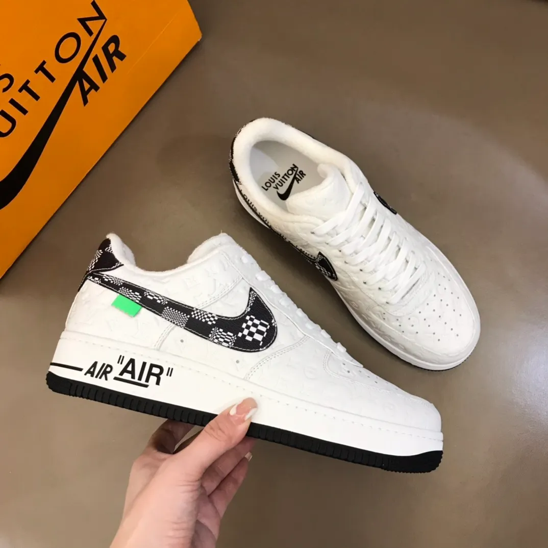 Men's shoes 💰p420 "*OUIS *UITTO*" x OFF-WHITE x Nike tripartite collaboration! Trendy and cool men's casual sports shoes with unrivaled color matching. The design idea basically continues the style of THE TEN. The Swoosh line and tongue label have a very familiar visual effect and are both fashionable and trendy! A must-have for fashionistas! The effect on your feet is absolutely stunning! (The original drawer packaging accessories are complete) Code number 38-45